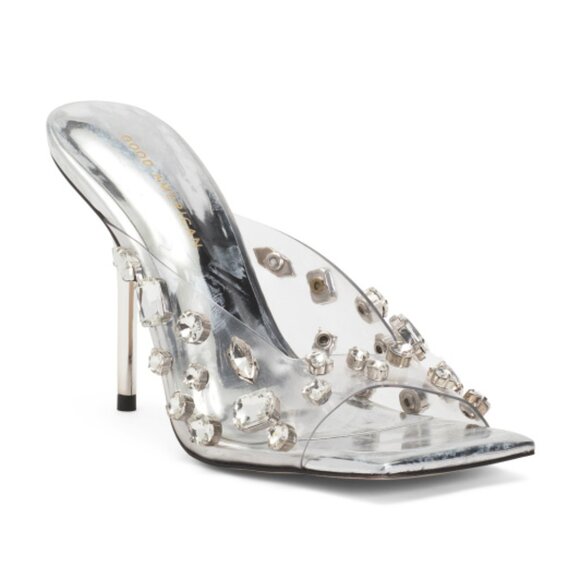 GOOD AMERICAN Made In Brazil Jeweled Emma Slip Heels 257 3M7T - Picture 1 of 5
